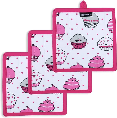 Miniatura 28 de AMOUR INFINI Juego de 2 soportes para ollas de algodón resistentes al calor, antideslizantes de 8 x 8 pulgadas, almohadillas calientes para cocina