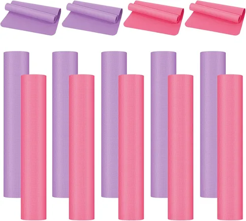 Miniatura 12 de Paquete de 10 esterillas de yoga a granel, 68' x 24' x 4mm de espesor Esterillas de yoga para niños y adultos, paquete de esterillas de gimnasio