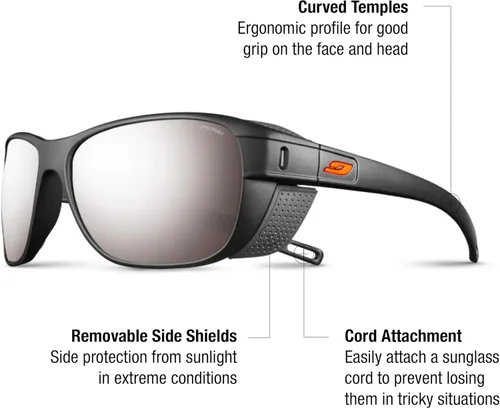 Miniatura 2 de Julbo Camino Glacier - Gafas de sol para hombres y mujeres con escudos laterales para montañismo, senderismo, esquí, senderismo y viajes en la nieve