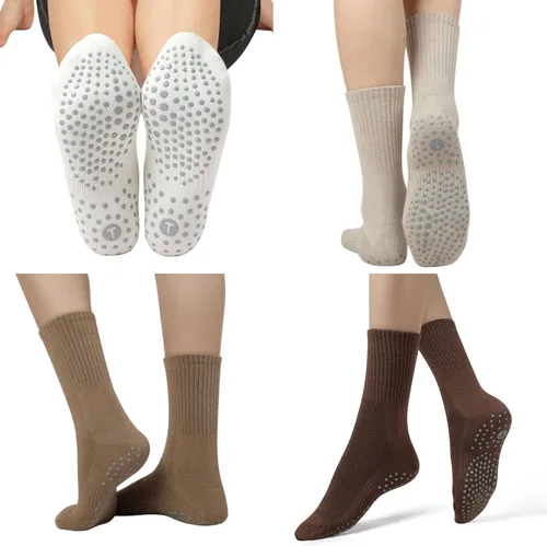 Miniatura 3 de Toes Home Calcetines de agarre para mujer, calcetines antideslizantes para pilates, yoga, calcetines para barre hospital, entrenamiento, calcetines