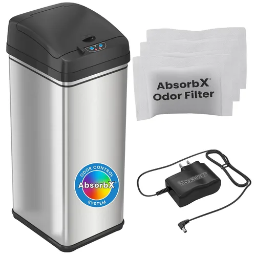 Miniatura 9 de iTouchless Bote de basura automático con 20 bolsas prémium incluidas, sistema de control de olores y sensor de apertura de tapa grande; basurero