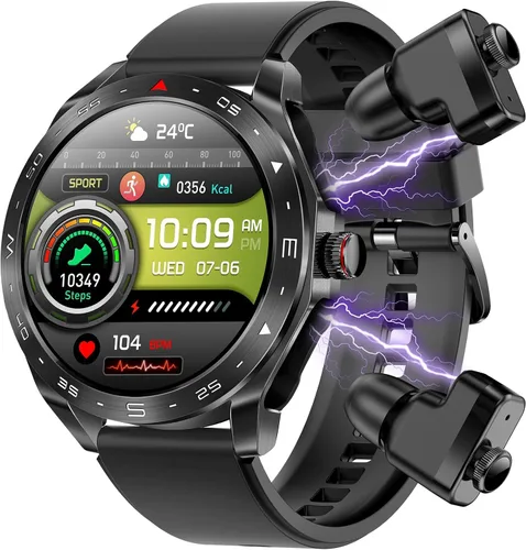 Miniatura 17 de Relojes inteligentes militares para hombre (responder/hacer llamadas) con potente linterna de 1.96 pulgadas HD, reloj inteligente táctico al aire