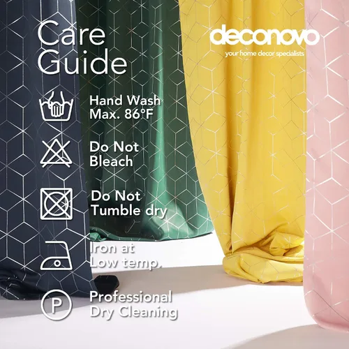 Miniatura 47 de Deconovo Cortinas opacas, aislamiento térmico y reducción de ruido, estampado de lámina de diamante – ojales en la parte superior, 2 paneles, Negro