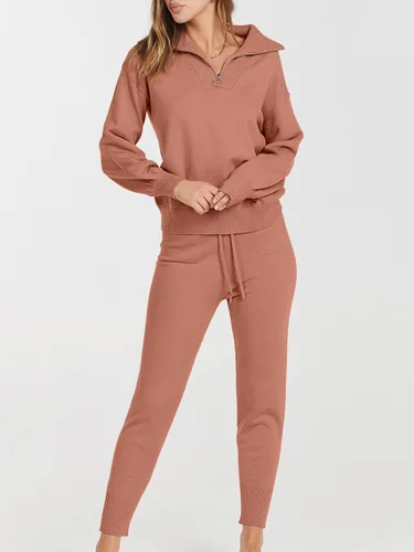 Miniatura 3 de ANRABESS Conjunto de dos piezas para mujer, suéter de manga larga y pantalones con cordón