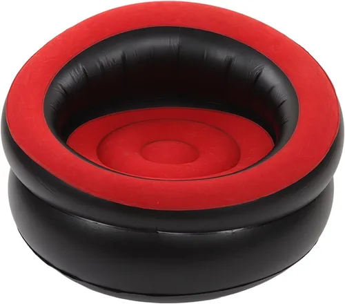 Miniatura 7 de Sofá inflable, sofá de aire flocado, silla inflable simple, sofá ultra suave, puf para sala de estar, dormitorio, sala de lectura, oficina, balcón