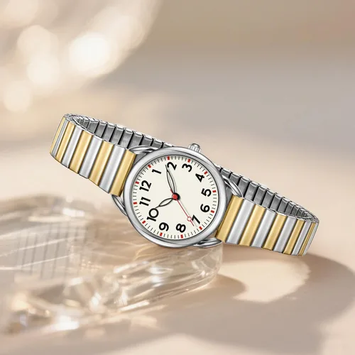 Miniatura 8 de Asan Ge Reloj para mujer, banda de expansión que se adapta a varios tamaños, analógico vintage, resistente al agua, esfera luminosa de moda, fácil