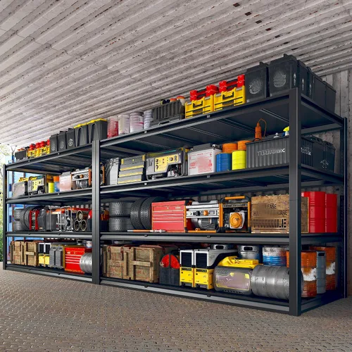 Miniatura 13 de REIBII Estantes de almacenamiento de 72 pulgadas de alto, estantería de garaje resistente de 2500 libras, estante de metal ajustable de 5 niveles
