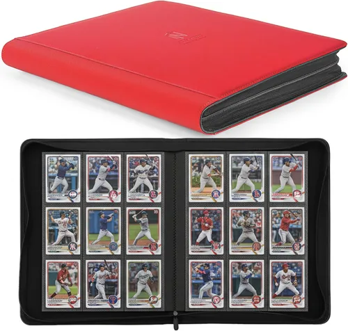 Miniatura 17 de Carpeta Premium de Tarjetas Coleccionables con más de 1000 bolsillos, Carpeta de 16 bolsillos sin anillo de carga lateral para cartas de Negro