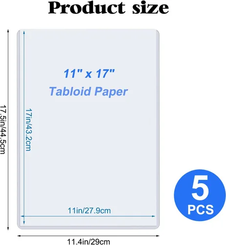 Miniatura 2 de Protectores de hojas de plástico duro de 11 x 17 pulgadas, protectores de impresión rígida de menú, protectores impermeables para certificados
