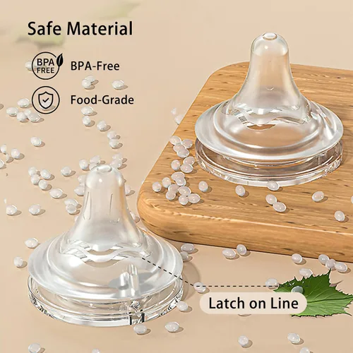 Miniatura 5 de yanyoyo Pezón de biberón de silicona, pezones anticólicos para bebé, sensación natural, LL, 9 meses + , 4