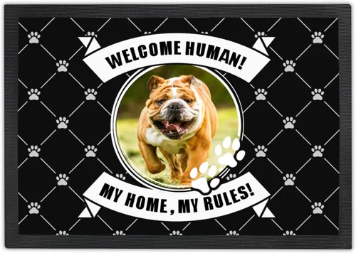 Tapete personalizado para puerta de perro con foto y nombre, tapete de bienvenida personalizado, tapete para puerta delantera, tapete de puerta