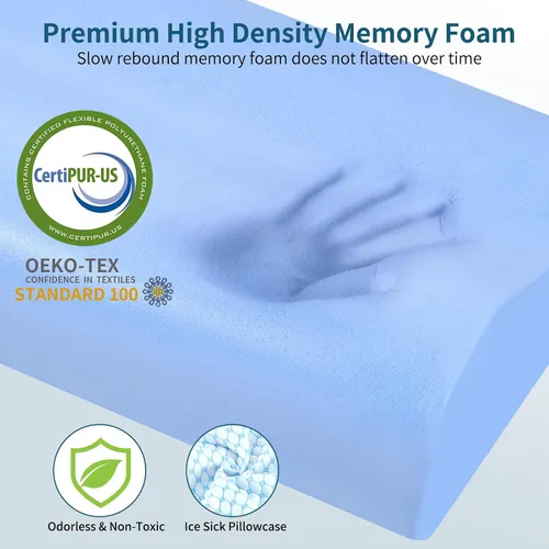 Miniatura 3 de Almohada de espuma viscoelástica para cama para dormir, almohada ortopédica cervical de contorno de cuello ergonómica para personas que duermen