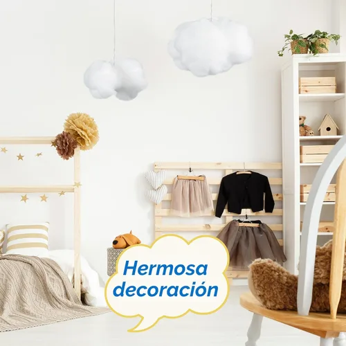 Miniatura 7 de Jetec 3 piezas de accesorios de nube artificial en forma de nube 3D, decoración colgante para habitación, adorno colgante decorativo para boda