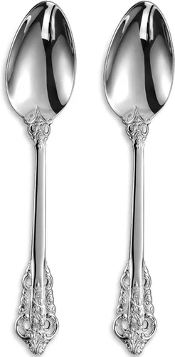 KEAWELL Cuchara grande de servicio de 2 piezas, acero inoxidable 18/10, cuchara de servir fina y grande, cucharada resistente, apta para Plateado