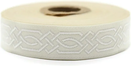 Miniatura 25 de Carrete de 10.9 yardas 0.79 pulgadas de ancho azul celta Claddagh bordado Jacquard Ribbon 20272