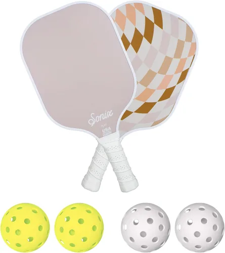Miniatura 8 de Sonix Aprobado por USAPA Juego de 2 palas de pickleball Juego de pickleball de superficie de fibra de vidrio con 2 raquetas, 4 bolas y bolsa