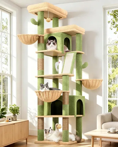 Miniatura 11 de Globlazer Árbol para gatos extra grande, torre de 80 pulgadas XXL de altura, árbol para gatos alto para múltiples gatos de interior, gatos adultos