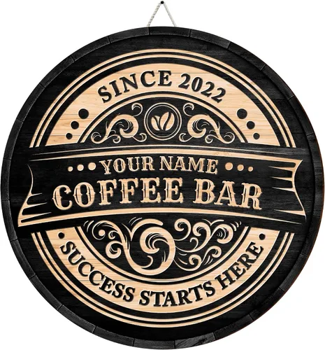 Miniatura 21 de Letrero de madera personalizado para barra de café, terapia en una taza tolerable a la gente, placa de pared para decoración de cocina, regalos