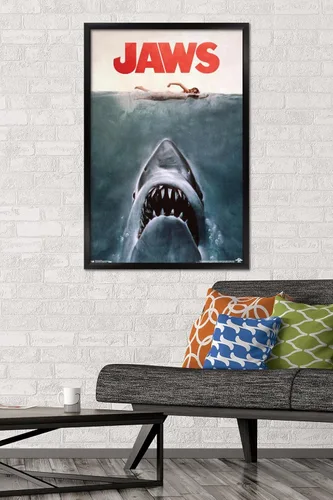 Miniatura 2 de Trends International Jaws - Póster de pared de una hoja, 22.375 x 34 pulgadas, versión con marco negro