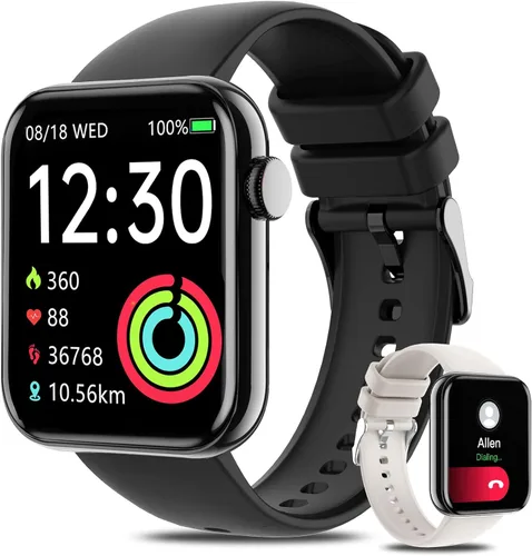 Reloj inteligente para mujeres y hombres (respuesta/hacer llamadas) 1.85 pulgadas HD Fitness Tracker Smartwatch para Android iPhone con seguimiento