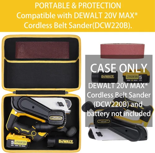 Miniatura 2 de khanka Reemplazo de carcasa rígida para lijadora de banda inalámbrica DEWALT 20V MAX* (DCW220B), solo funda.