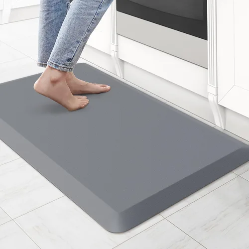 Miniatura 21 de KitchenClouds Alfombra de cocina acolchada anti fatiga, 17.3 x 60 pulgadas, impermeable, antideslizante, tapete de escritorio cómodo, para cocina