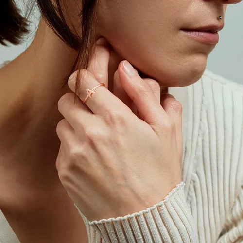 Miniatura 3 de GLIJWELE Anillos de plata de ley 925 para mujeres, adolescentes y niñas, anillos ajustables de plata de ley 925 con inicial para mujeres, anillos