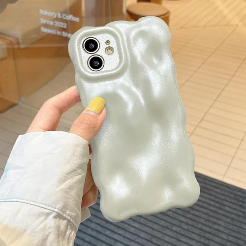 Miniatura 86 de XIZYO Funda para iPhone 13 de 6.1 pulgadas, bonito patrón de ondas, estético, 3D, rizado, ondulado, chapado en purpurina, para mujeres y niñas, Azul