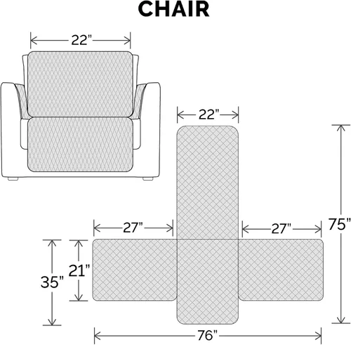 Miniatura 3 de Furhaven Protector de silla reversible y resistente al agua para perros, gatos y niños, funda acolchada Pinsonic de dos tonos para muebles de sala
