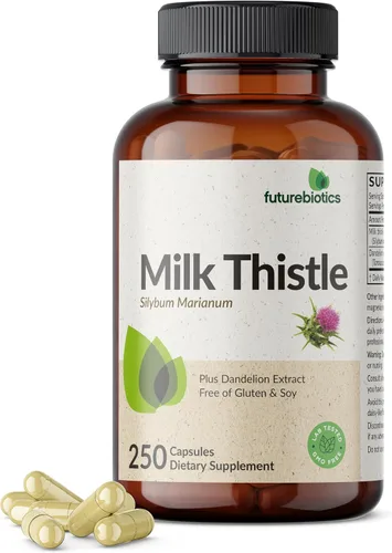 Miniatura 9 de Futurebiotics Cardo mariano silimarina, extracto de mariano y diente de león, apoyo para la salud del hígado, soporte antioxidante, desintoxicación