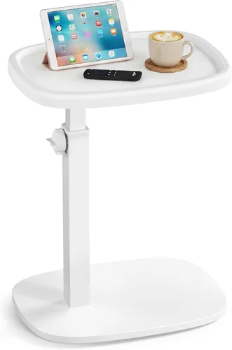 VASAGLE Mesa auxiliar C de altura ajustable, mesa de sofá, mesa auxiliar, bandeja de TV para espacios pequeños, 11.8 x 15.7 x 27.2 pulgadas, para