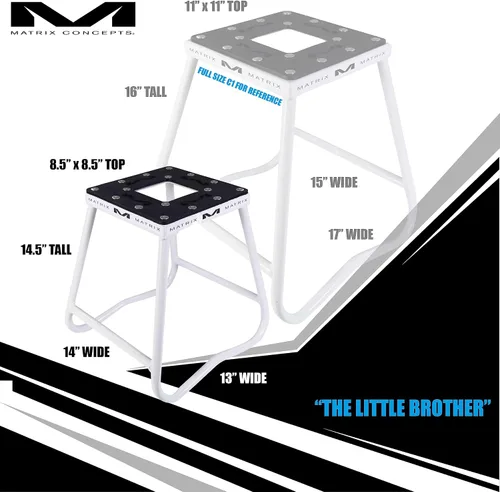Miniatura 2 de Matrix Concepts C1M Mini soporte de tubo de acero al carbono duradero con diseño anti-roca para todoterreno, motocross y supercross, incluye paquete