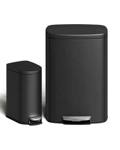 Miniatura 12 de Garvee Cubo de basura de acero inoxidable para cocina, de 13 galones / 50 L, gran capacidad, cubo de basura de metal inoxidable con tapa de cierre