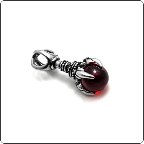 Miniatura 3 de Fusamk Punk Rock - Collar con colgante de bola de cristal de titanio con forma de dragón cadena de eslabones de 24 pulgadas