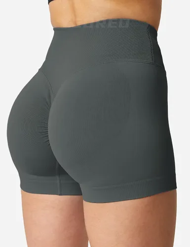 Miniatura 5 de YEOREO Pantalones cortos de entrenamiento sin costuras para mujer, cintura alta, levantamiento de glúteos, pantalones cortos de yoga para gimnasio