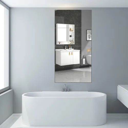 Miniatura 7 de JEOYOO Azulejos de Espejo de Pared de Vidrio HD de Cuerpo Completo - Juego de 4, 8'' x 8'' - Sin Marco, Ideal para Dormitorio, Gimnasio en Casa