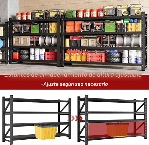 Miniatura 6 de Estantería de garaje resistente de 2000 libras, estantes de almacenamiento de 40 pulgadas de ancho y 20 pulgadas de profundo, estantes de metal