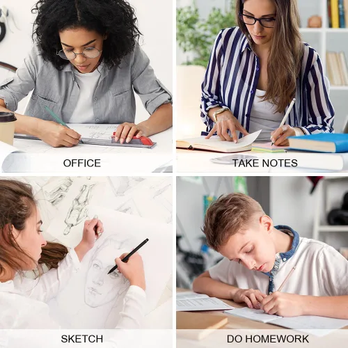 Miniatura 7 de HOTUT Lápiz infinito, 10 lápices sin tinta Forever con 10 puntas reemplazables y borradores adicionales, lápices sin afilar para estudiantes