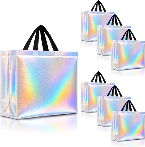 Miniatura 14 de Nush Nush Bolsas de regalo de color azul aguamarina de gran tamaño – Juego de 30 bolsas de regalo azul claro brillante con asas a granel – Bolsa