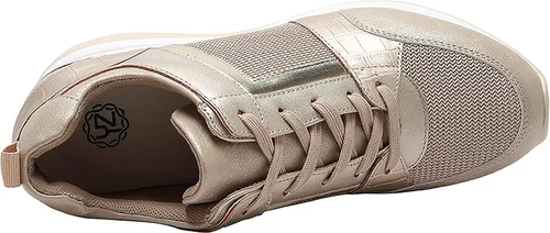 Miniatura 5 de YZ Tenis de cuña de moda para mujer, con tacón alto, con cordones y plataforma