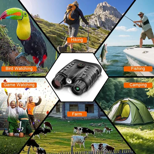 Miniatura 3 de Gafas de visión nocturna 4K para niños, prismáticos de visión nocturna a todo color de 36 MP Zoom 8X 850 nm Stealth IR para observación negra