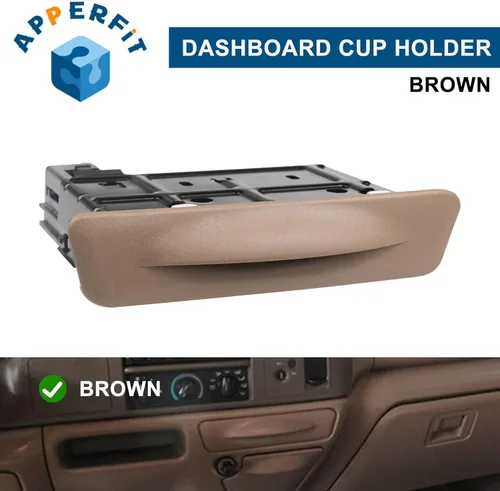 Miniatura 2 de Soporte para tazas en salpicadero con cenicero marrón APPERFIT compatible con Ford F250 F350 F450 F550 Super Duty Truck 1999-2004, Excursion