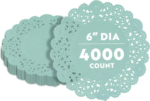 Miniatura 95 de Restaurantware Pastry Tek Blondas de Encaje de 4 x 4 Pulgadas 100 Vajilla Decorativa - Blondas de Mesa Desechables Redondas de Papel Negro