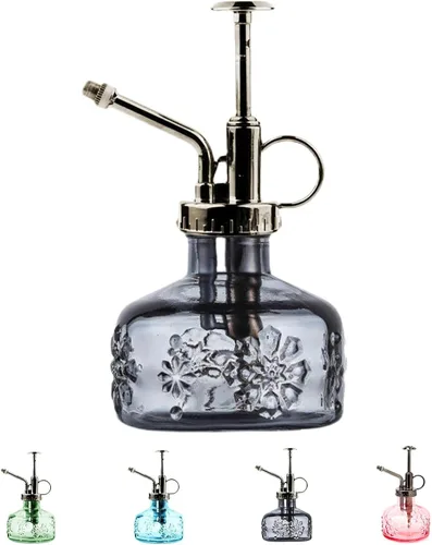 Miniatura 8 de XXXFLOWER Botella de spray para plantas de vidrio, rociador para plantas de interior, botella de riego para suculentas, estilo vintage alto