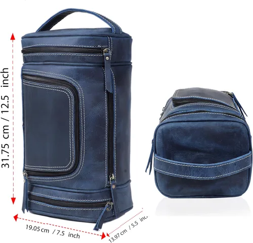 Miniatura 5 de VC VINTAGE COUTURE Neceser de cuero para hombre, extra grande, neceser de cuero para hombre, para viajes, kit de cuero real para hombre, bolsa