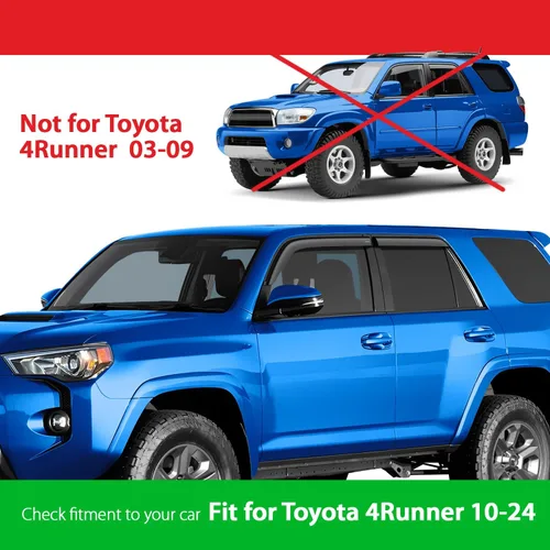 Miniatura 3 de Goodyear Deflectores de ventana lateral inastillables para Toyota 4Runner 2010-2024, protectores de lluvia con cinta, viseras de ventana