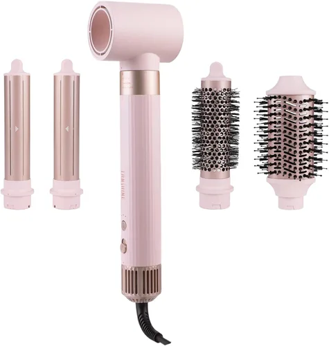 TANSHINE Juego de cepillos para secador de pelo, 5 en 1 profesional de aire caliente, secador de pelo, rizador de aire de alta velocidad para secado