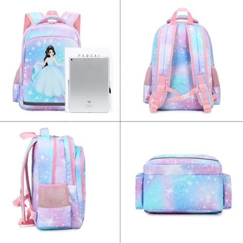 Miniatura 2 de YCBB Juego de mochilas escolares para niñas, Galaxy Princess, Mochilas de viaje