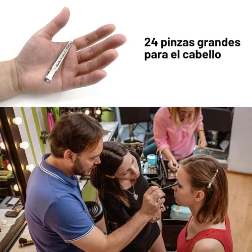 Miniatura 3 de HiJeaton 24 piezas de pinzas de metal con pico de pato para mujeres, para peinar y dividir el cabello, horquillas plateadas para cabello largo