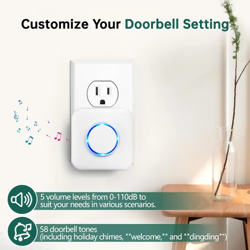 Miniatura 4 de Timbre inalámbrico – Compatible con Google Nest Doorbell (cableado, 2ª generación y 3ª generación) y Google Nest Doorbell (batería) con transmisor